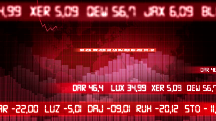 Financial data and crach charts. Animation HD 1080