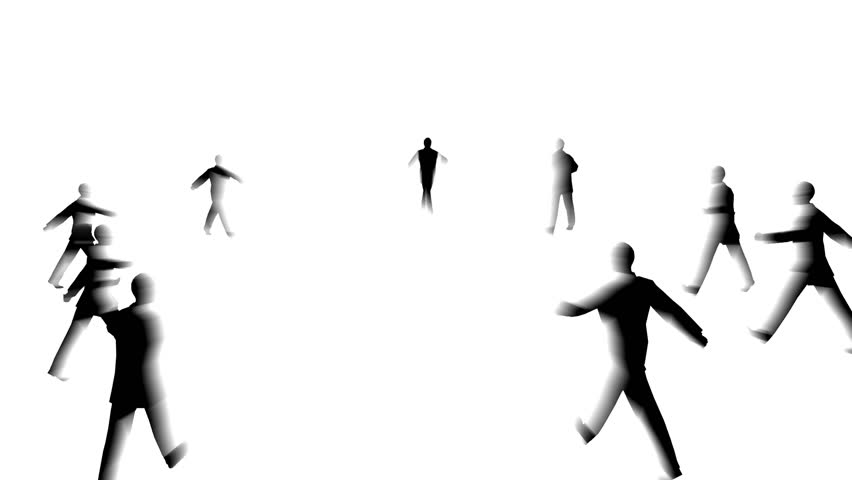 business people collect circle rotating. loop on last seconds