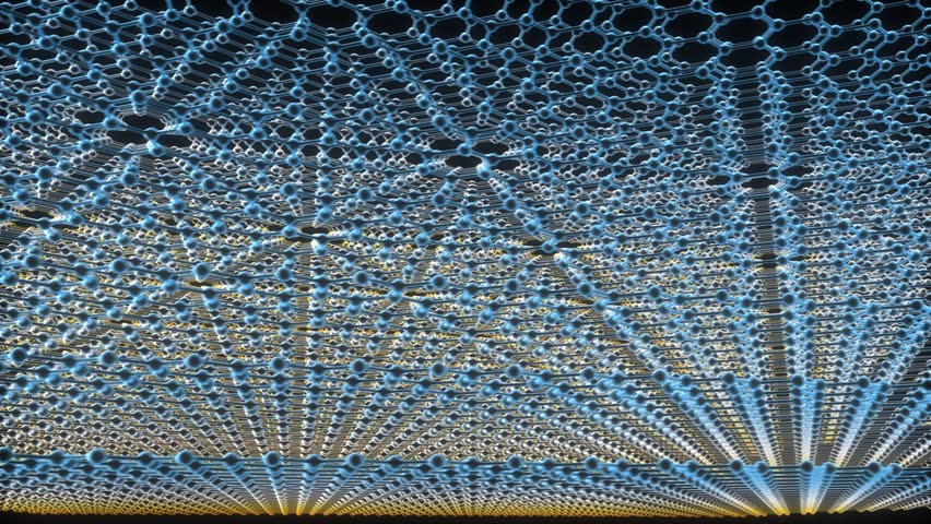 Conceptual animation showing the extraction of a sheet of graphene from a block of graphite.
