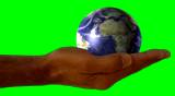 hands holding global ecology universe world globe earth virtual planet