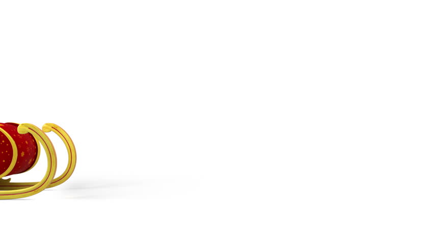 Cartoon Santa Claus riding in his sleigh and waving - high quality 3d animation