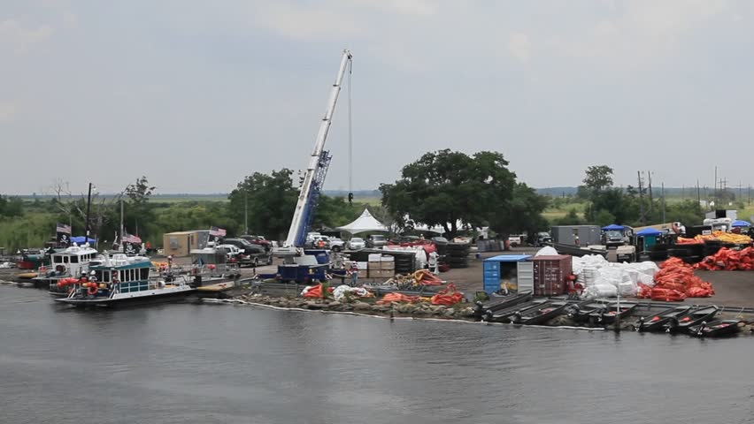 Clean-up efforts along the Gulf Coast following the Deepwater Horizon spill circa June 2010 in Louisiana.
