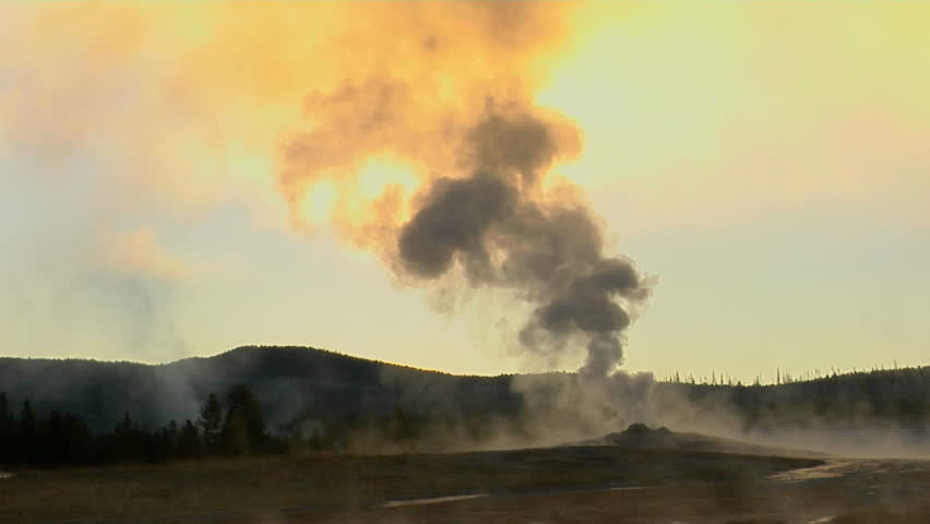 Steam issues from Old Faithful at Yellowstone National Park.