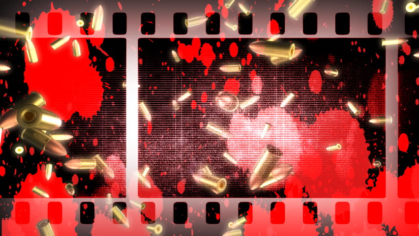 Violence in Movies Looping Animated Background With Old Footage Effects 