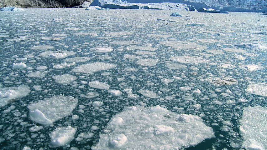 Melted Glacial Ice in Moving Water