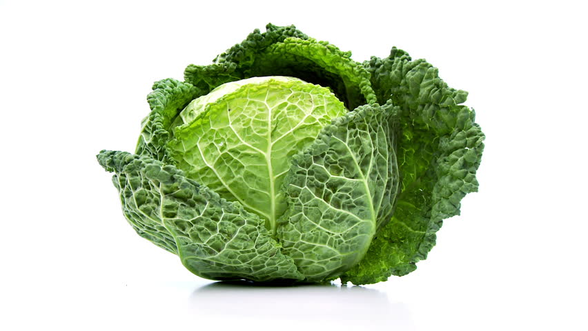 cabbage isolated on white background loopable file 