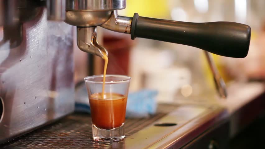 Espresso Machine Brewing Coffee