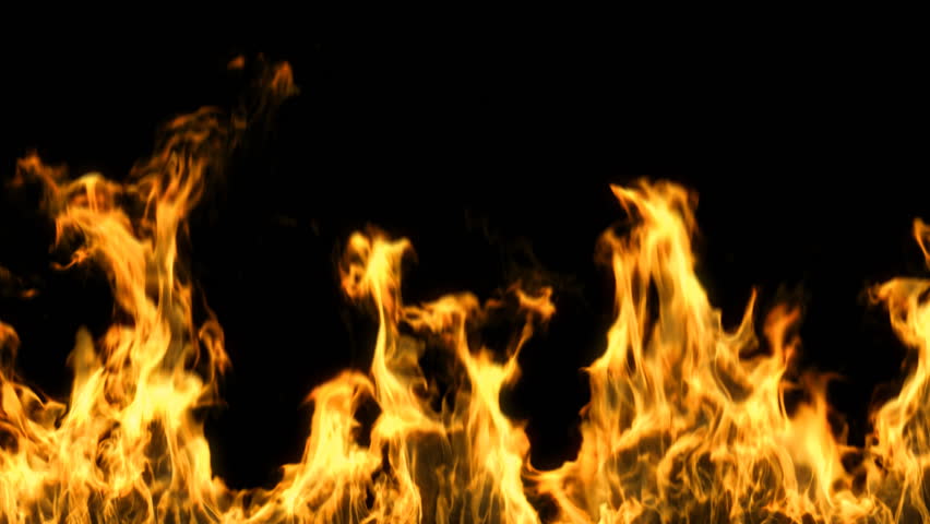 Looped fire on black background with alpha mask in HD 1080. Easy integration into video.