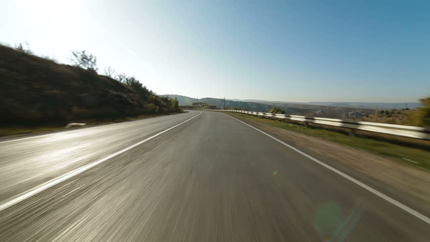 driving in the countryside of Crimea, Ukraine