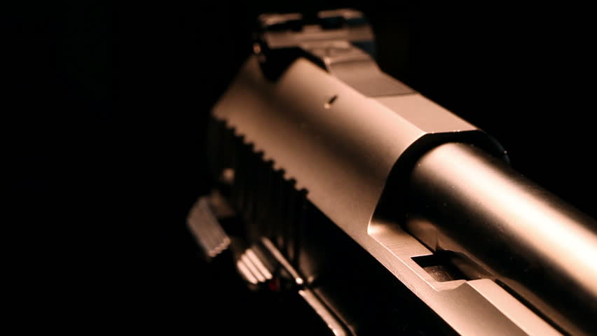 Closeup of a handgun