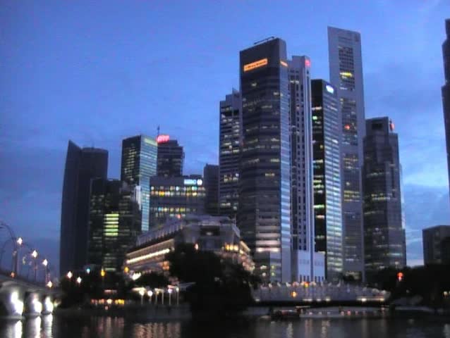 Singapore skyline at night