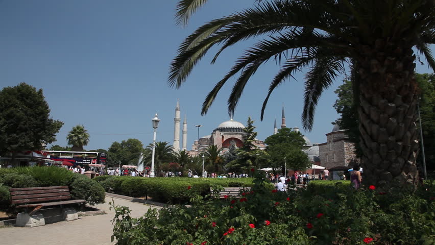 ISTANBUL, TURKEY - JULY 31: Activity at Aya Sofia museum on July 31 2011 in Istanbul. Hagia Sophia (Aya Sofiya) has been consecrated in 537, and for 916 years has been the cathedral of Constantinople