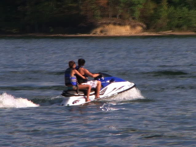 Couple on waverunner - audio from external microphone. 