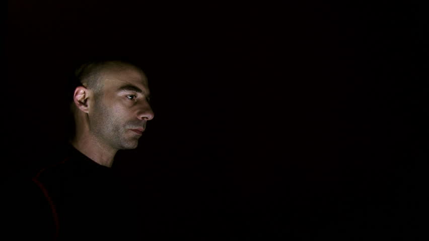 Man and aliens silhouettes