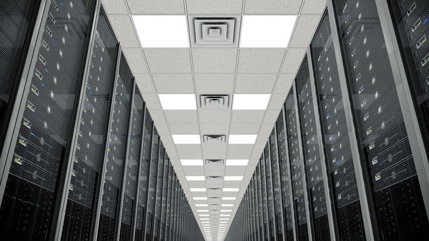 Seamlessly looping animation of rack servers in data center