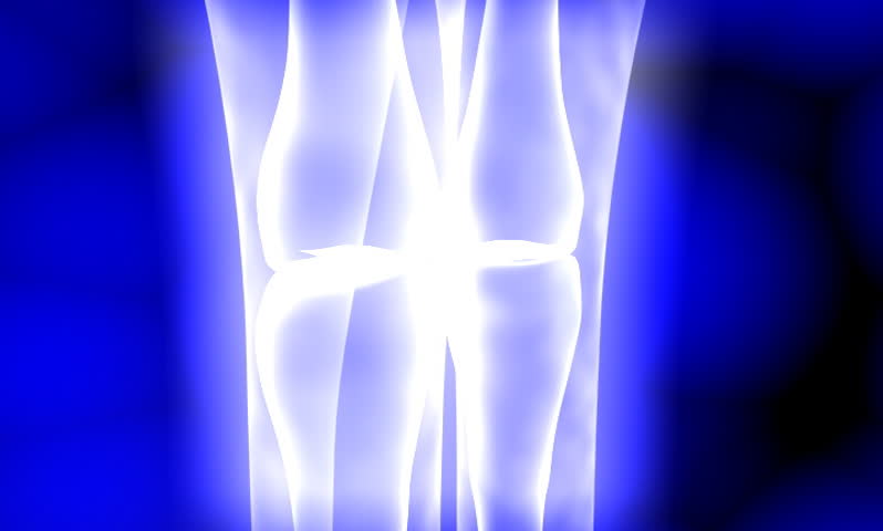footage of  a human leg bone
