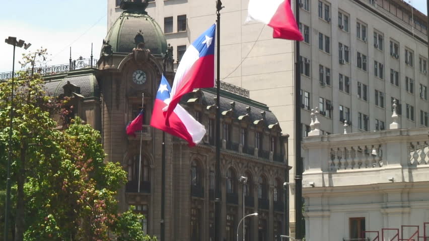 Flag Flying In In front of Presidential Palace, Santiago