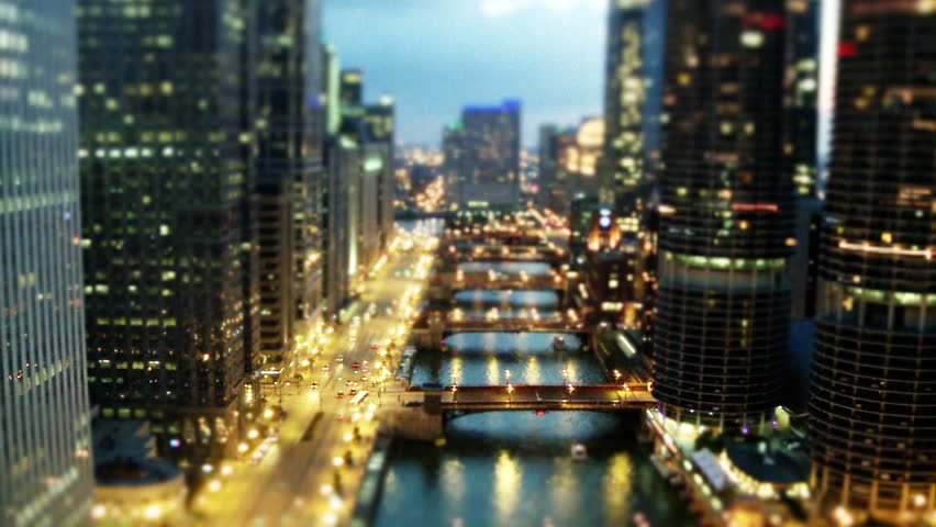 Chicago Tilt Shift at Evening