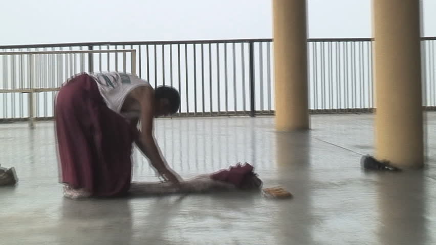 MCLEOD GANJ, INDIA - AUGUST 24, 2006: A monk in prayer 