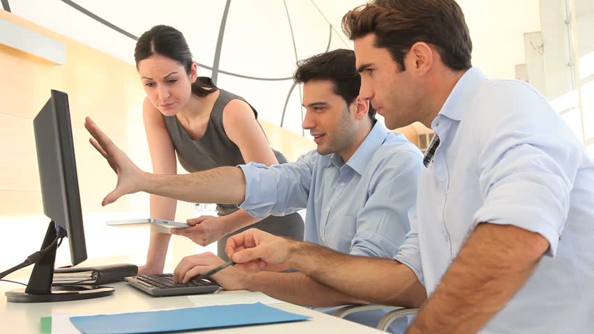 Sales people meeting in office