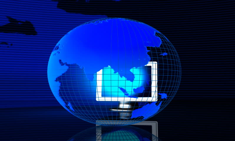 footage of earth and computer monitor