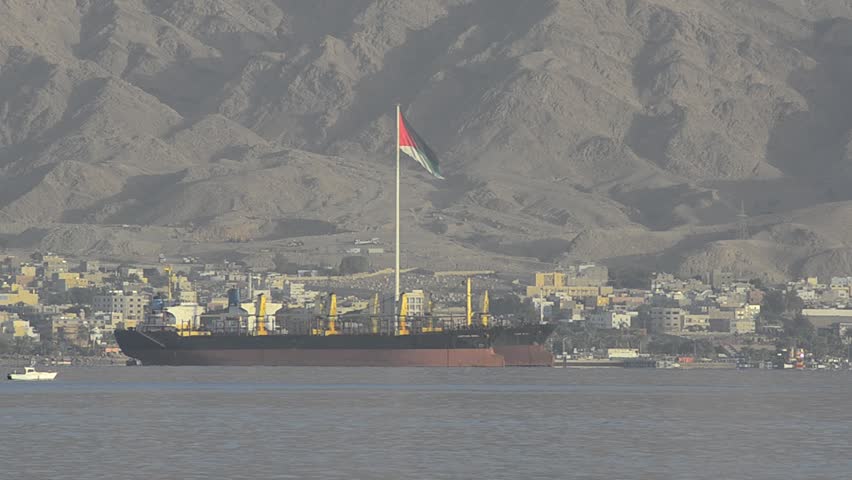 The Great Arab Revolt Flag in Aqaba, Jordan was erected to commemorate the Arab Revolt of 1916 against Ottoman Empire, the flag is the biggest one in the Middle East