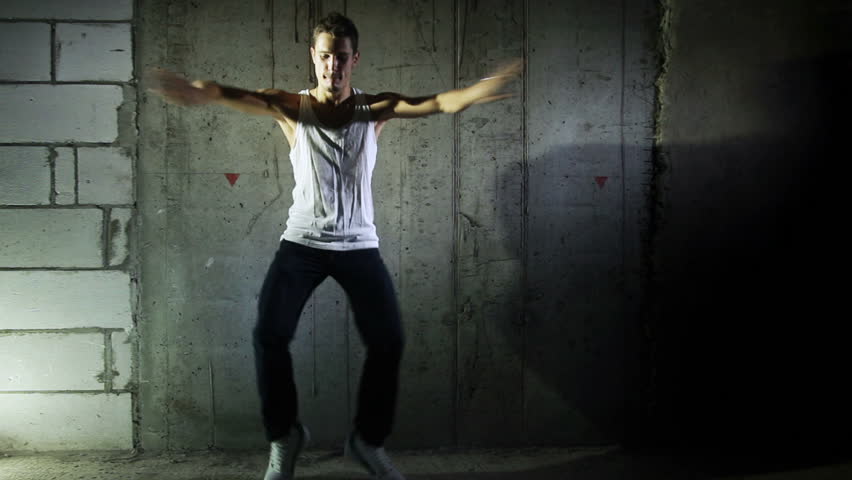 Young man dancing.