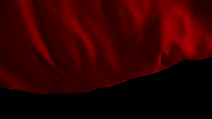 Red velvet cloth unfurled