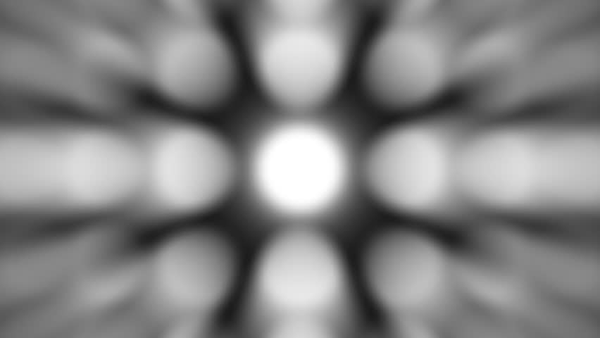 Perfectly seamless (no fade) abstract loop with white shining light rays perhaps resembling a disco mirror ball or navigational beacon