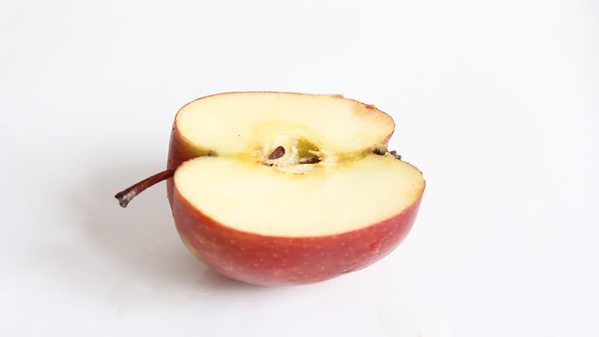 red apple cut with a knife