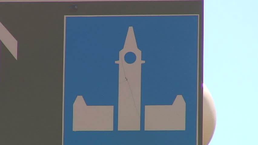 Parliament sign zoom out.