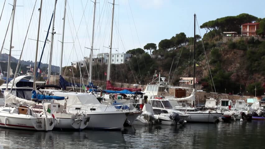 boats in the small marina of Porto Azzurro, Elba Island, Italy.