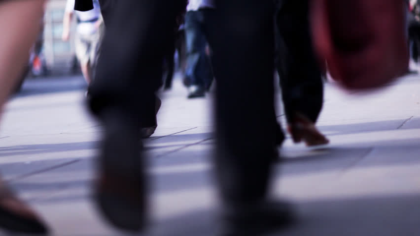 Shot of walking people on a big street in london