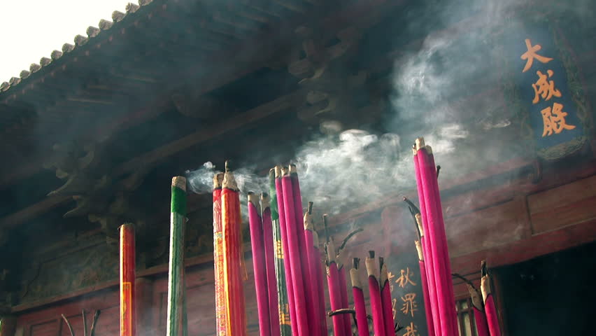 incense stick in the holy Confucius Tempel in China (repeatable)