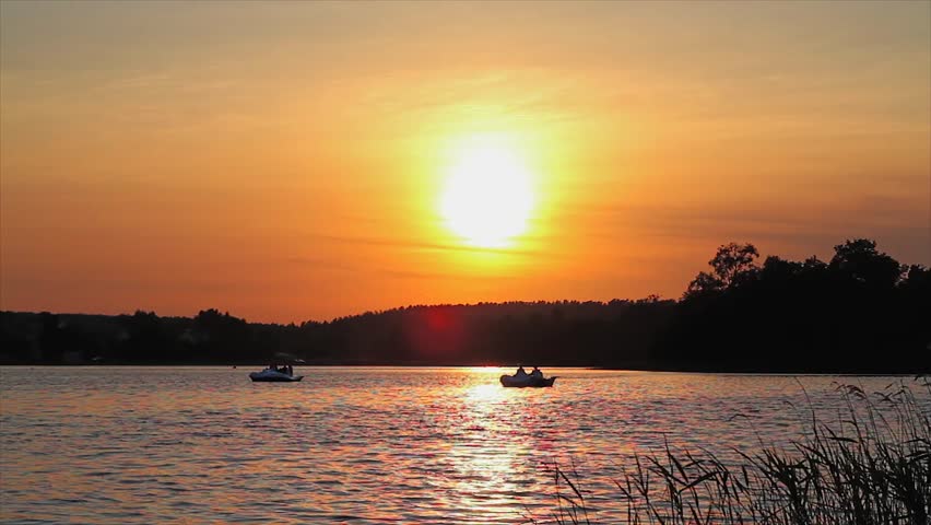 sunset on the lake