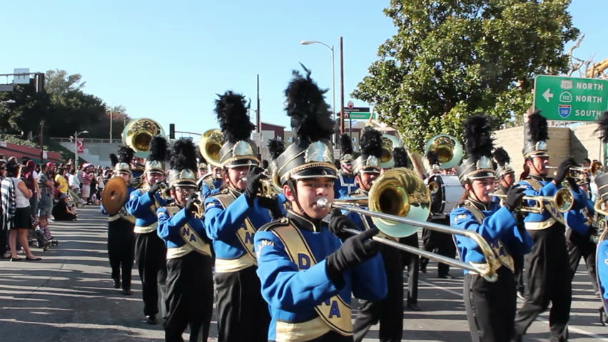 LOS ANGELES - JAN 28: Dana Junior High Marching Band peforms at Chinatown's Golden Dragon Parade on Jan 28, 2012 in Los Angeles. The Chinese New Year celebrates the Year of the Dragon