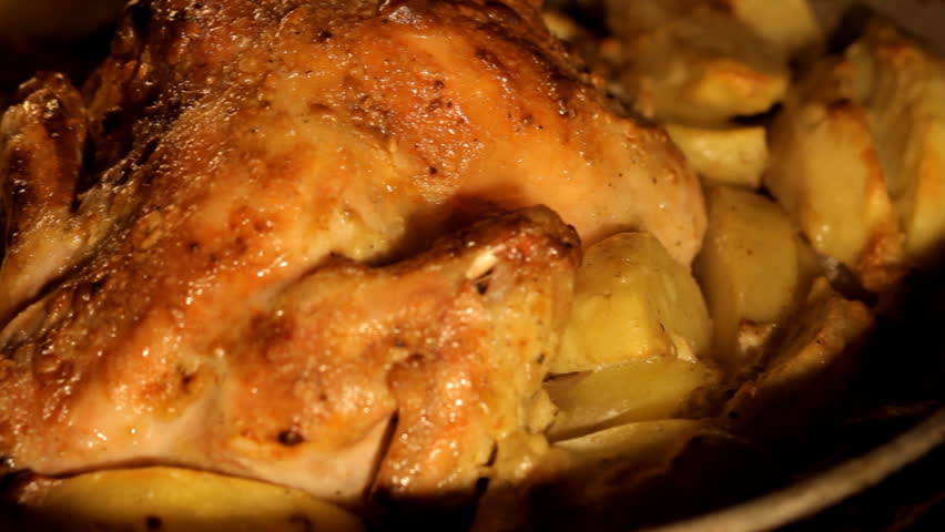 Chicken with potatoes baked in the oven