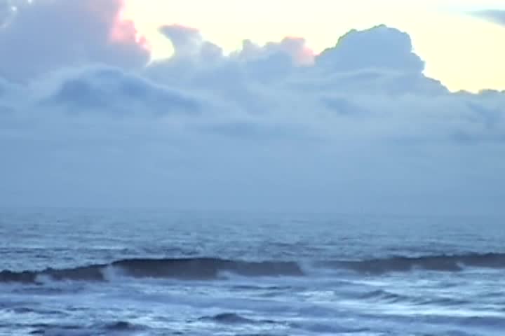 The Pacific Ocean assaults the jetty at Newport, Oregon, USA