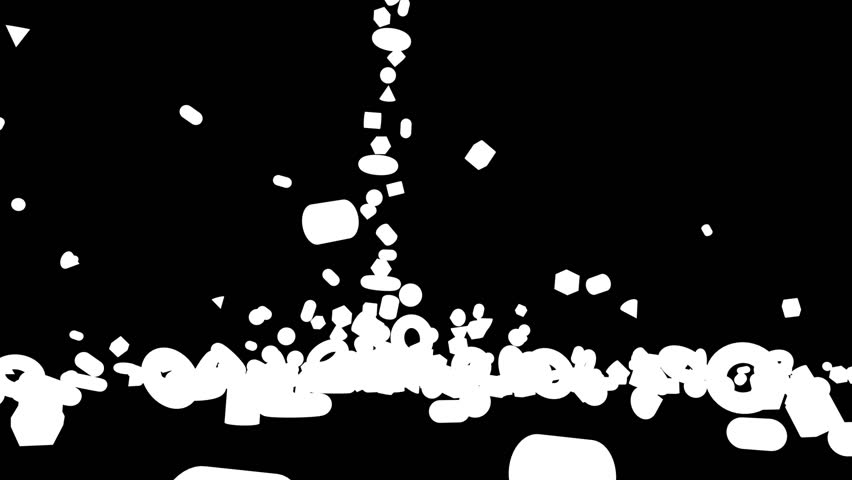 Colorful Geometric Objects Falling, Alpha
