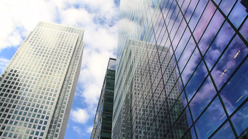 Canary Wharf office buildings in London
