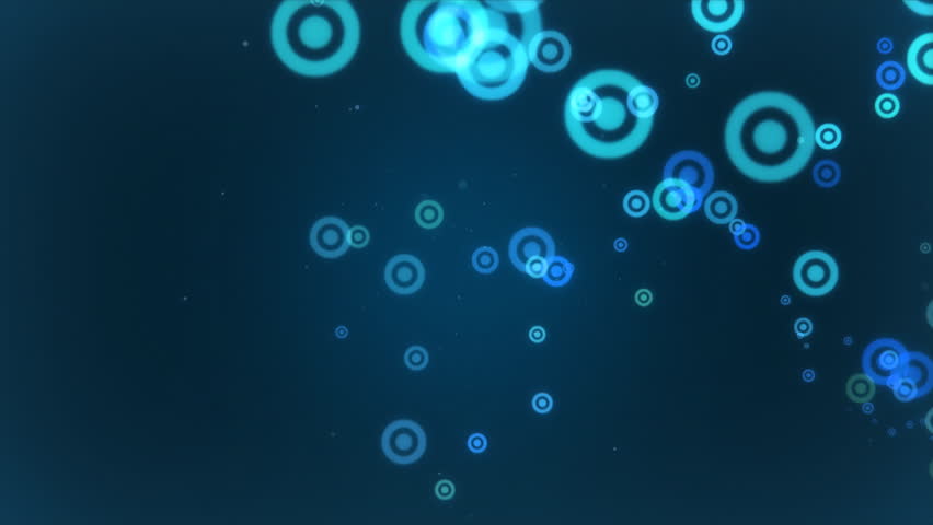 Stylish circles slowly emit and fade from the center of the screen.  Background element.