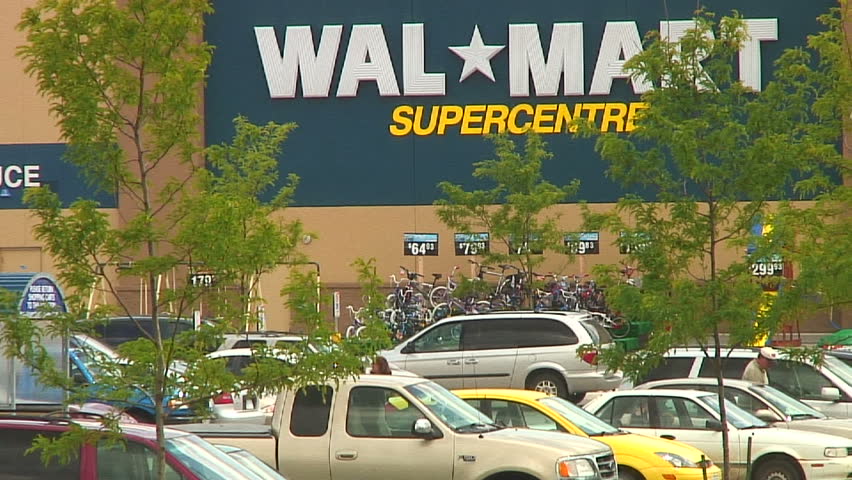View of Walmart from the outside:Time lapse