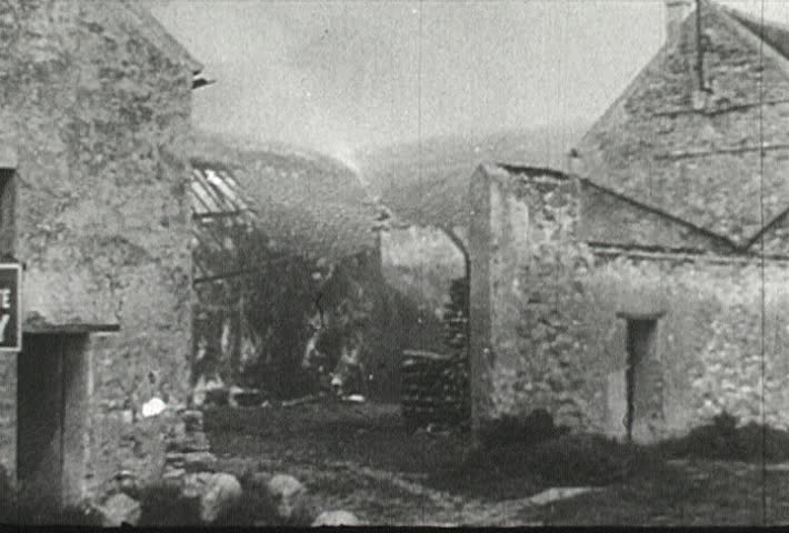 EUROPE - CIRCA 1942-1944: World War II, Burning Cathedral Collapses