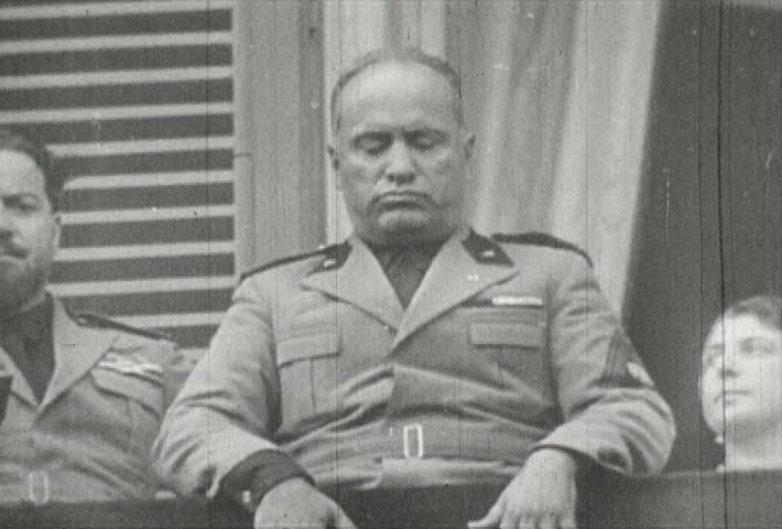 ITALY - CIRCA 1942-1944: World War II, Mussolini Speaks from Balcony to Masses