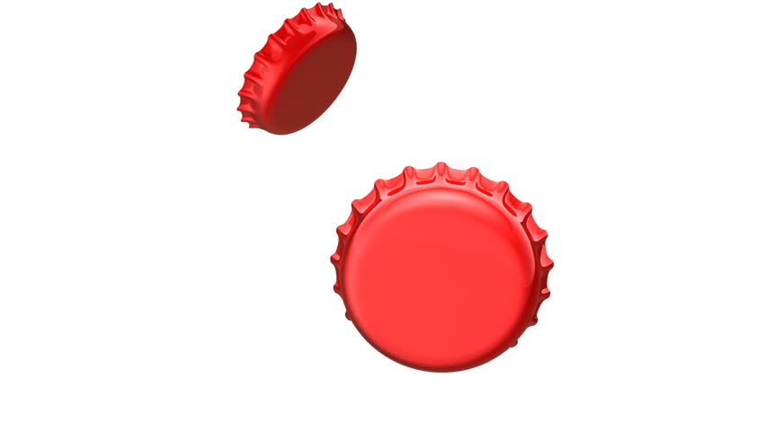 Flying red bottle caps