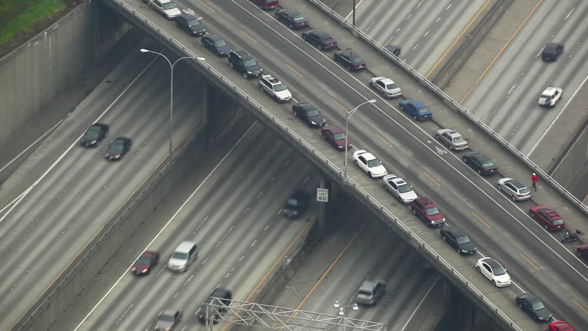 Highway with overpass.