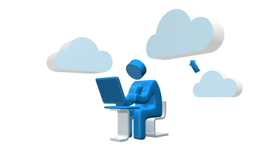 Cloud computing, seamless loop with alpha matte