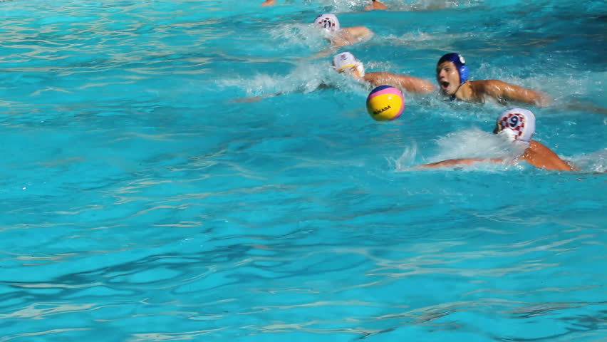 BLOEMFONTEIN, SOUTH AFRICA - JANUARY 29: Unidentified water polo players in action during the annual Grey College water polo tournament on January 29, 2011 in Bloemfontein, South Africa.