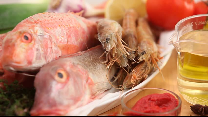 Ingredients for fish soup