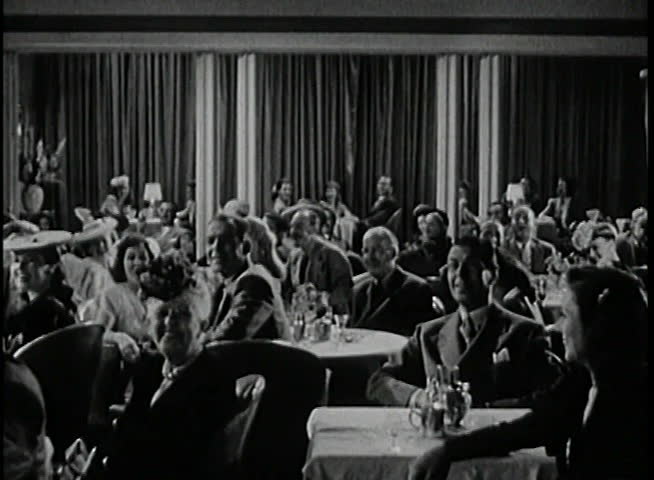 1940s, audience in nightclub applauding